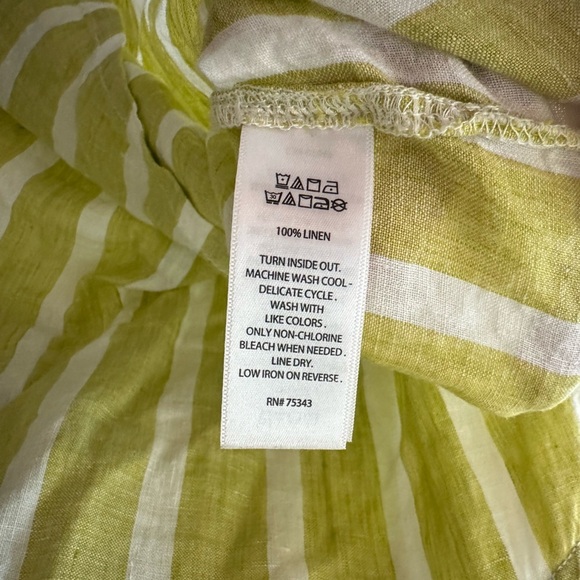 Christian Sirano Cool Natural Linen Relaxed Fit Tunic Lace Up Front size S - Picture 5 of 5